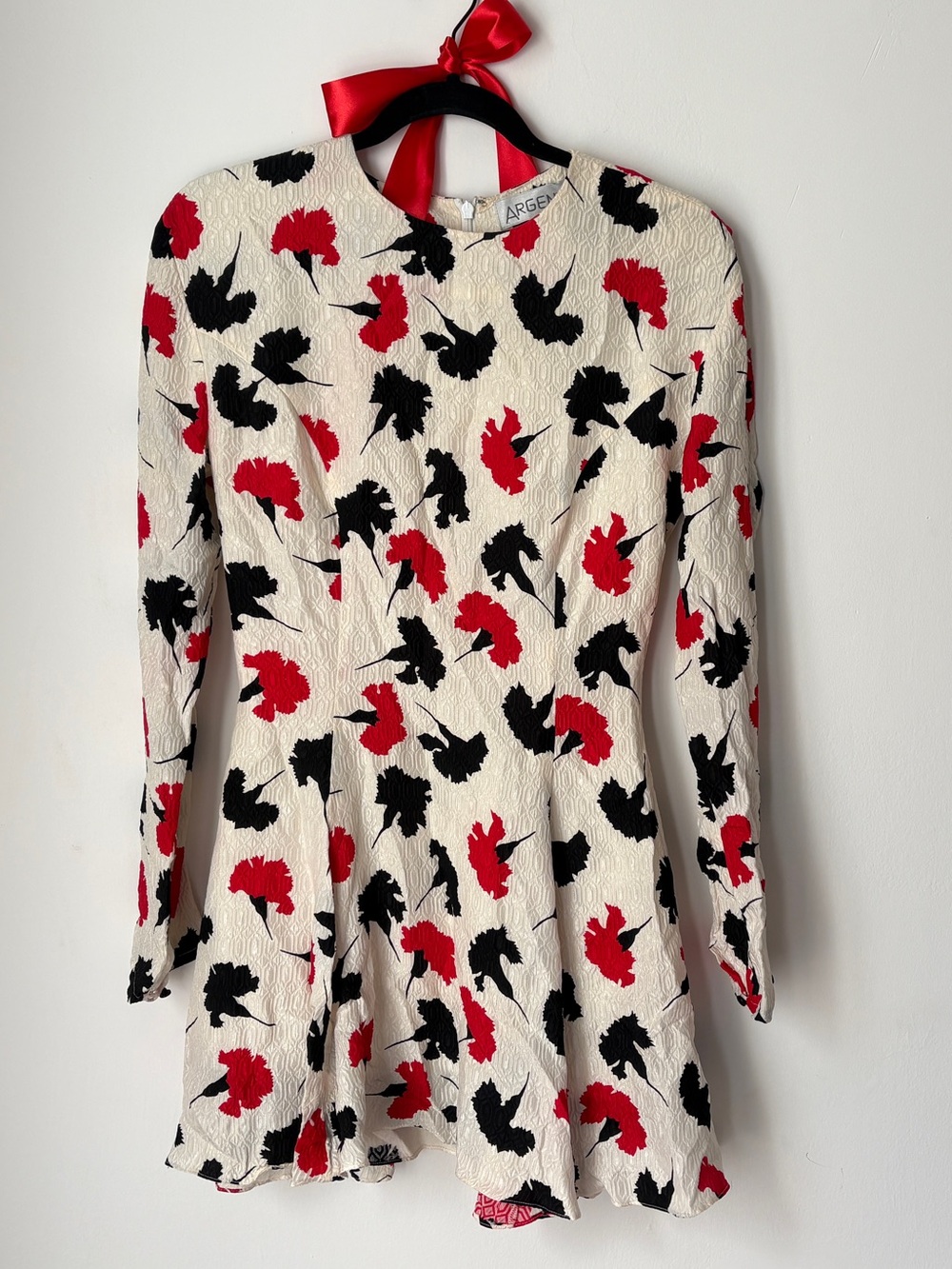 Vintage 100% silk mini dress carnations lined 0 XXS XS